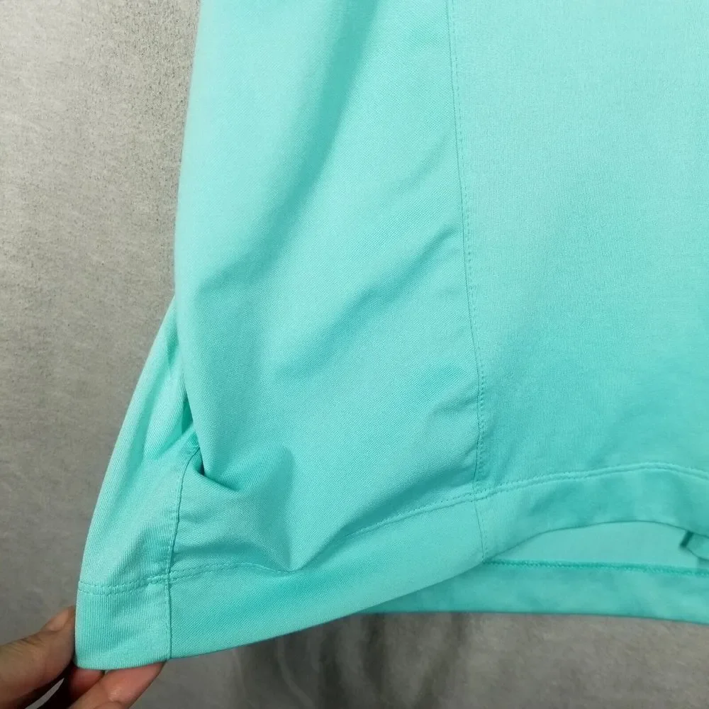 Nike Golf Tour Performance Mens Medium Aqua Teal Black Active‎ Dri-Fit Polo